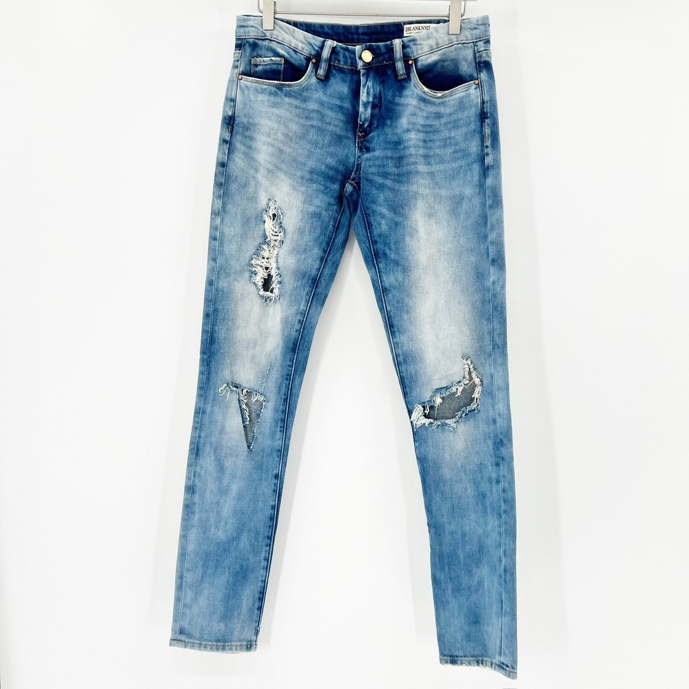 BLANKNYC‎ Skinny Classique Jeans Women 27 Blue Good Distressed Ripped 60M-7001